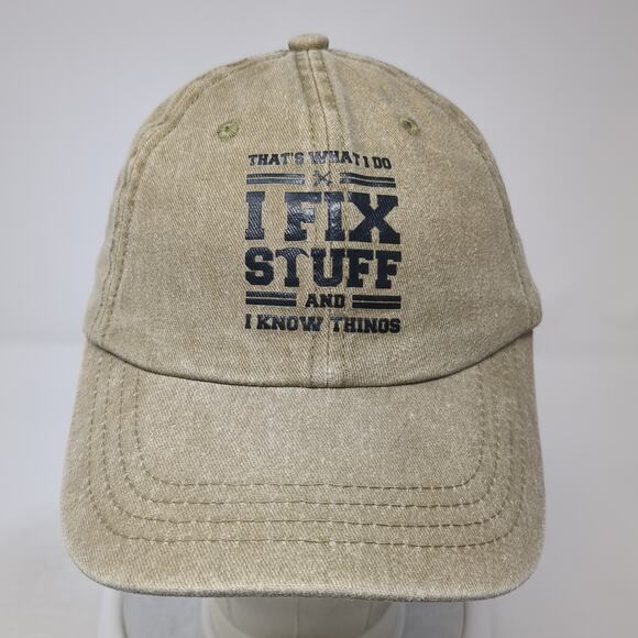 That's What I DO I Fix Stuff And I Know Things Baseball Cap Brown OS Adjustable - Picture 2 of 9